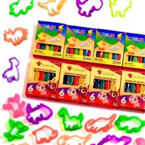 20 Cx Massinha de Modelar 6 Cores + 50 Forminhas Cortadores Coloridos Animais Lembrancinha Infantil