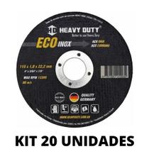 20 Discos De Corte Ecoinox Heavy Duty 115mm 4.1/2