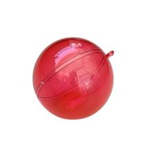 20 - Esfera Bola de Natal Acrilica VERMELHA Transparente 6,5cm Lembrancinha