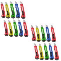 20 Estiletes Profissional Com Trava 18mm Escolar Escritório 20 Estiletes Profissional Com Trava 18mm Escolar Escritório