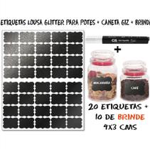 20 Etiquetas Lousa Medidas 4x3 cms + Caneta Giz Branca + 10 Etiquetas 20 Etiquetas Lousa Medidas 4x3 cms + Caneta Giz Branca + 10 Etiquetas