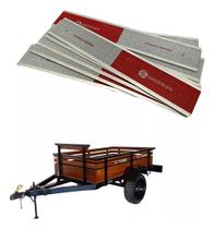 20 Faixa Refletiva Alumínio Lateral Carroceria Rebite 30x5cm