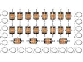 20 Filtros Gasolina Moto, Bike + 20 Mangueiras Com 20cm Cada