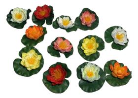20 Flor De Lotus Artificial Flutuante Sortida Vitoria Regia