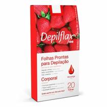 20 Folhas de Cera Depilatória Corporal Morango - Depilflax 20 Folhas de Cera Depilatória Corporal Morango - Depilflax