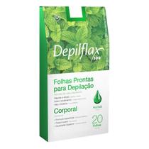 20 Folhas Prontas Cera Depilatória Depilação Corporal Depilflax Hortela