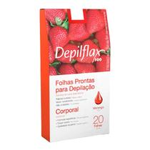 20 Folhas Prontas Cera Depilatória Depilação Corporal Depilflax Morango 20 Folhas Prontas Cera Depilatória Depilação Corporal Depilflax Morango