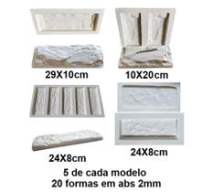 20 Fôrma Gesso 3d Tijolinho Pedra Rock Face Rústico Abs 2mm Molde para Gesso/cimento/concreto 3d