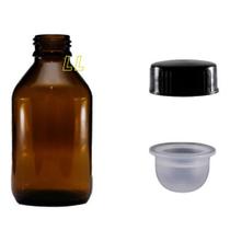 20 Frasco Vidro Âmbar Marrom 250ml Com Tampa E Batoque
