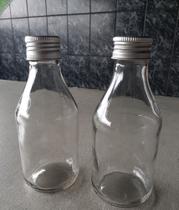 20 Garrafas Coquinho Lisa de Vidro 200ml (Leite de Coco) Com Tampa