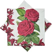 20 Guardanapo Estampado Papel Elegante Decoupagem Rosa Dupla