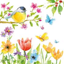 20 Guardanapos para Decoupage Ambiente Pássaro Primavera