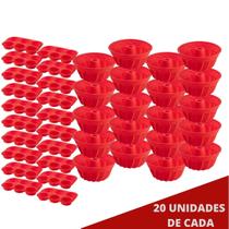 20 Jogo Formas Silicone Espiral 23,5cm e 6 Cupcake Sortida 20 Jogo Formas Silicone Espiral 23,5cm e 6 Cupcake Sortida