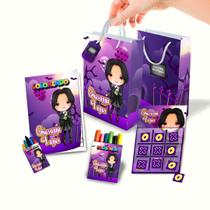 20 Kit 05 Lembrancinha Sacolinha Personalizada Wandinha