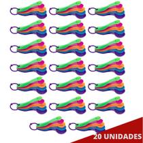 20 Kit Colheres Medidoras 5 Tamanhos Plástico Cores Cozinha