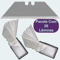 20 Lamina Trapezoidal Para Estilete Profissional Refil 19mm Aço Sk5 20 Lamina Trapezoidal Para Estilete Profissional Refil 19mm Aço Sk5