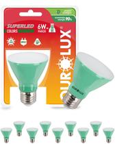 20 Lâmpadas LED Par20 Ourolux 6w Base E27 Cor da Luz Verde Bivolt