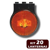 20 Lanternas Lateral LED Caminhão Carreta C/Suporte Amarela - EDN