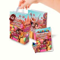 20 Lembrancinha Sacolinha e Livro Personalizada Vanellope