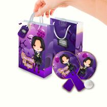 20 Lembrancinha Sacolinha e Raquete Personalizada Wandinha