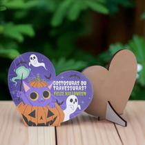 20 Lembrancinhas Halloween Coração MDF Dia das Bruxas