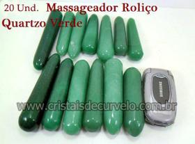 20 Massageadores Roliços de Quartzo Verde Natural - 8 a 12cm - Pacote Atacado 20 Massageadores Roliços de Quartzo Verde Natural - 8 a 12cm - Pacote Atacado