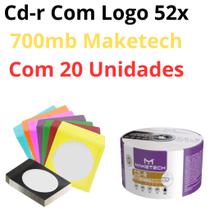 20 Mídia Virgem Cd-r maketeck Logo 700mb 80min Original - Nota Fiscal C/ENVELOPE