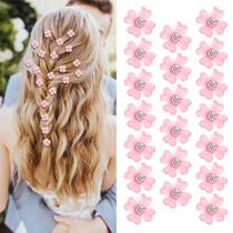 20 Mini Grampos de Cabelo Paderison com Strass - Flores Delicadas