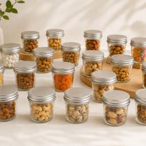 20 Mini Potes Vidro Transparente 125ml Tampa Rosca Metálica Lembrancinha Doces Castanhas Temperos 20 Mini Potes Vidro Transparente 125ml Tampa Rosca Metálica Lembrancinha Doces Castanhas Temperos