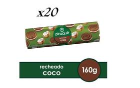 20 Pacotes Bolacha Piraquê Chocolate Recheada Com Coco