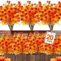 20 pacotes de flores artificiais de outono resistentes aos raios UV para ambientes externos 20 pacotes de flores artificiais de outono resistentes aos raios UV para ambientes externos