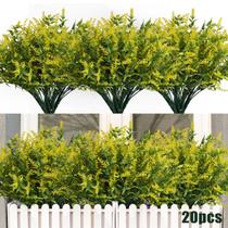 20 pacotes de flores artificiais RECUTMS resistentes a UV (amarelas)