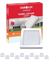 20 Painel Led Ourolux Sobrepor 24w Biv 2700k Quadrado 20 Painel Led Ourolux Sobrepor 24w Biv 2700k Quadrado
