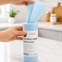 20 Pano de Limpeza em Rolo Fibra de Coco Natural Destacáveis Multiuso Reutilizável Lavável Alta Absorção para Cozinha Banheiro Vidros Bancadas 20 Pano de Limpeza em Rolo Fibra de Coco Natural Destacáveis Multiuso Reutilizável Lavável Alta Absorção para Cozinha Banheiro Vidros Bancadas