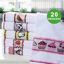 20 Panos De Copa Atoalhado Estampa Sortida Gourmet Atacado