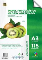 20 Papel Fotográfico Glossy adesivado 115gr A3 X COLOUR 20 Papel Fotográfico Glossy adesivado 115gr A3 X COLOUR