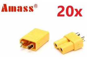 20 Pares Conectores Plug Xt30 Amass Amarelo