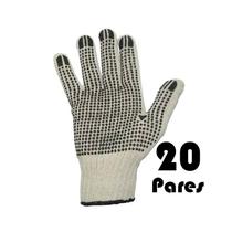 20 Pares de Luva Pigmentada Malha Tricotada PVC Branca Epi