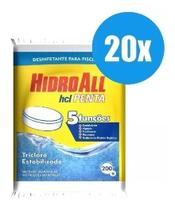 20 pastilha para piscinas hcl penta 5 em 1 - 200g - Hidroall