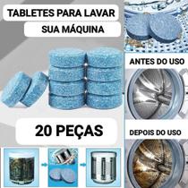 20 Pastilhas Para Limpeza Elimina Bactérias Máquina de Lavar Roupas Elimina Fungos - Vivimar Shop