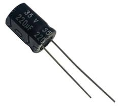 20 PÇS CAPACITOR ELETROLITICO 220X35V - 220UF X 35V - 105º 20 PÇS CAPACITOR ELETROLITICO 220X35V - 220UF X 35V - 105º