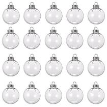 20 PCs Clear Plastic Fillable Ornament Balls, Removeable Top Clear Hanging Ornaments Ball, DIY Plastic Ornaments Round Balls, Perfect for Decoration On Christmas Trees, Wedding, Party(60mm)