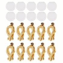 20 Pcs/Conjunto Brincos Não Perfurados Brincos convenientes clip-on brincos para mulheres e meninas - Ouro