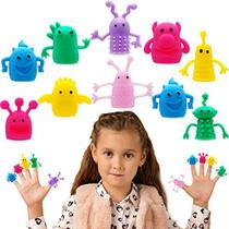 20 PCS Cute Finger Puppets Brinquedos, Monster Stretchy Finger Puppets Fidget Toys, Brinquedos de Boneca de Borracha Macia para Role Playing,Festa, Natal