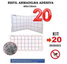 20 Pçs - Refil 400x135 Mm Armadilha Pega Mata Mosca Mosquito