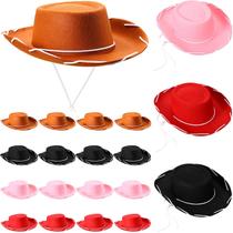 20 peças de chapéus infantis de cowboy, chapéu de feltro Coume Western Party