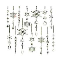 20 Peças De Decorações De Árvore De Natal Em Cristal Acrílico Em Forma De Cone De Gelo Floco De Neve