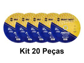 20 Peças Disco de Corte 4.1/2 Esmerilhadeira Faststeel Heavy Duty