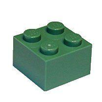 20 Peças LEGO Tijolo 2x2 Verde Areia