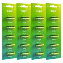 20 Pilhas Baterias Elgin 27a 12v A27 Alcalina 4 Cartela